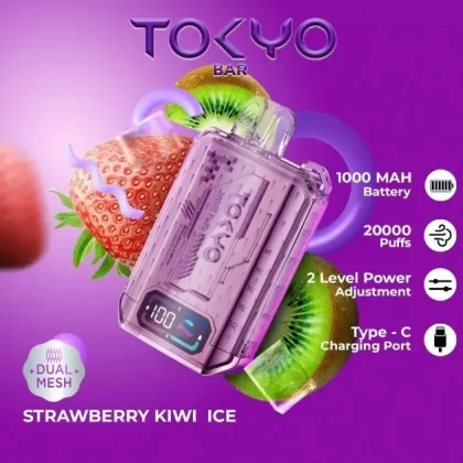 Tokyo Bar Rechargeable Disposable Vape (20,000 Puffs) - Lush Kiwi Berry Ice / 50 mg