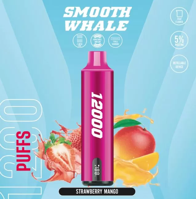Smooth Whale Disposable Vape (12,000 Puffs) - Grape Ice / 20 mg - Image 3