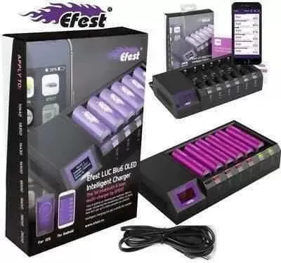 Efest LUC Blu4 Bluetooth Smart LCD battery charger Support Android, IOS