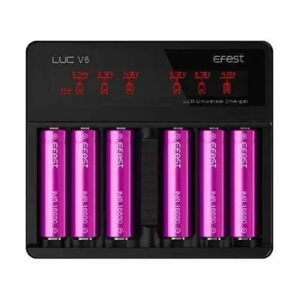 Efest LUC V6 LCD 6 Bay Charger - Ecigpremium