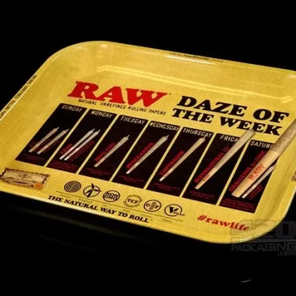 RAW Daze Of The Week Design Large Metal Rolling Tray 1/Box