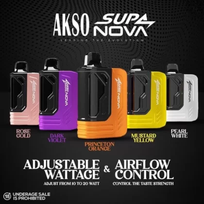 AKSO SUPA NOVA DISPOSABLE VAPE POD 12,000 PUFFS - Apple Asam Boi (Cartridge), Battery Only