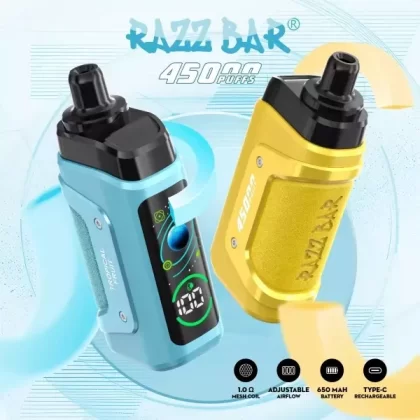 Razz Bar 45000 – 45K Puffs Mesh Coil 2% 5% Nicotine Disposable Vape - 45000 puffs; Vape Product, Vape Product; Tiger Blood, Strawberry Ice