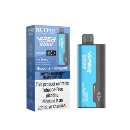 Rufpuf Viper Disposable – Boston Blueberry Raspberry Ice 50mg (9000Puffs) - Vapebazaar Pk