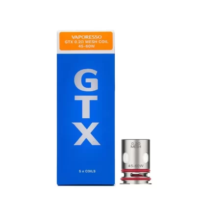 Vaporesso GTX Coils – 5 Pack - 0.15ohm (60-75w), 0.2ohm (45-60w)
