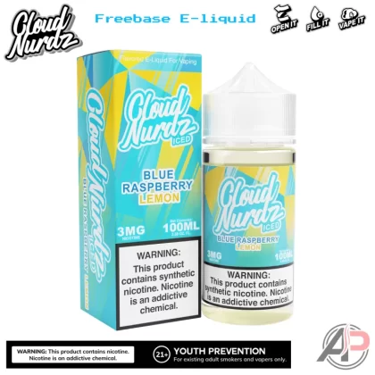 Cloud Nurdz Blue Raspberry Lemon Iced E-Liquid 100mL - 0mg - 100mL, 3mg - 100mL