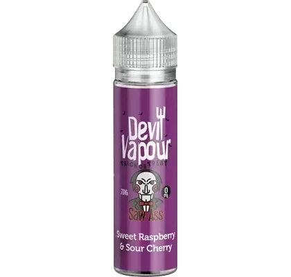 SWEET RASPBERRY & SOUR CHERRY E LIQUID BY DEVIL VAPOUR 50ML 70VG