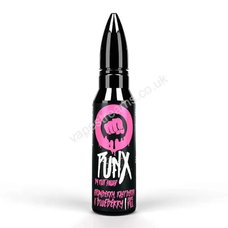 Strawberry Raspberry & Blueberry E-Liquid Shortfill by Riot Squad Punx - Vapestreams Co
