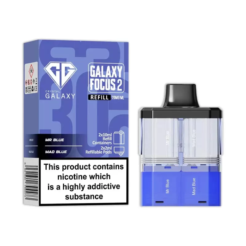 Crystal Galaxy Focus 2 Prefilled Pods - Strawberry Raspberry Cherry Ice / Strawberry Raspberry Blueberry