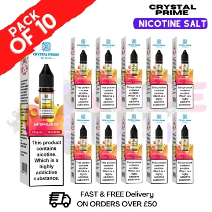 Watermelon Ice Crystal Prime Nic Salt Box Of 10