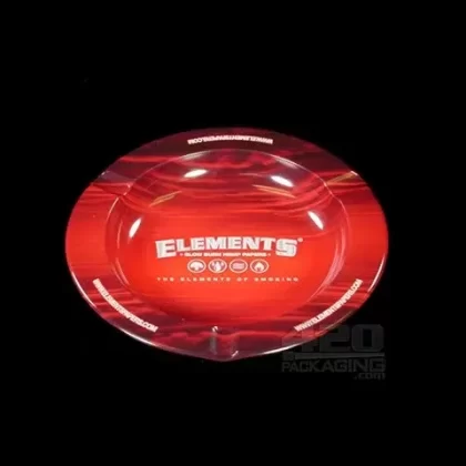 Elements Red Mini Round Magnetic Metal Ashtray