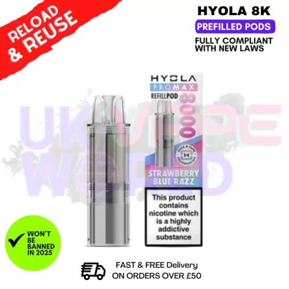 Strawberry Blue Razz Hyola Pro Max 8000 Replacement Pod