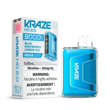Kraze HD 2.0 Disposable Vape – 9000 Puffs – Blue Raspberry Lemon Ice