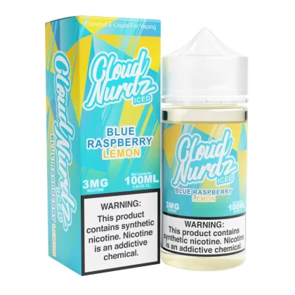 Iced Blue Raspberry Lemon 100ml Synthetic Nic Vape Juice – Cloud Nurdz - Vape Product, Vape Product