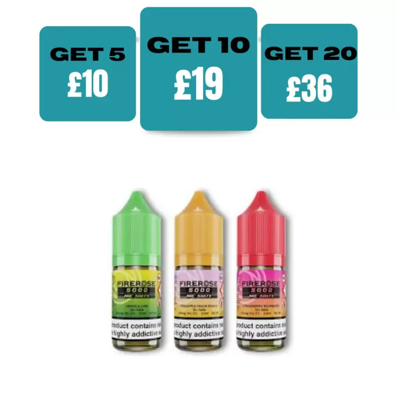 Firerose 5000 Nic Salt 10ml E-liquids - Bubblegum Airways / 10mg
