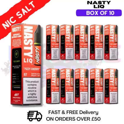 Fizzy Cherry – NastyLiq Nic Salt Box Of 10