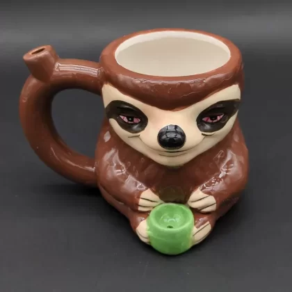 Stoned Sloth Ceramic Pipe Mug – 4.25″