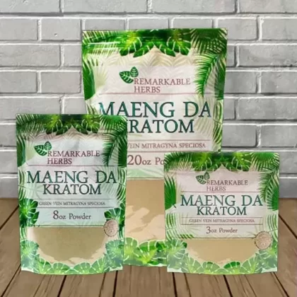 Remarkable Herbs Maeng Da Kratom Powder Green Vein - weight#3oz>8oz>20oz