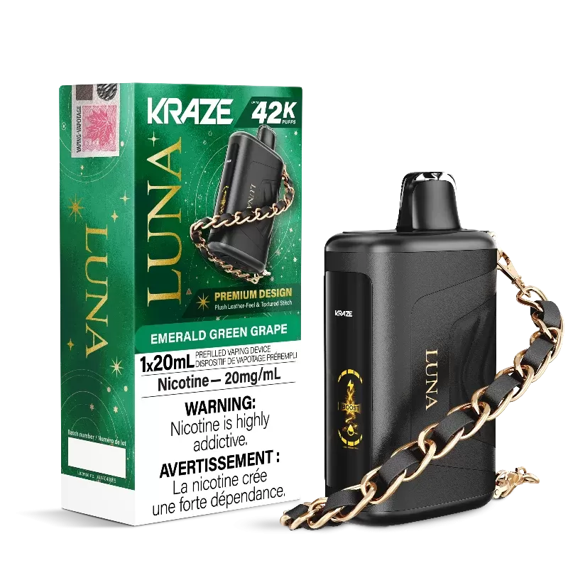 Kraze Luna 42K Emerald Green Grape Disposable Vape