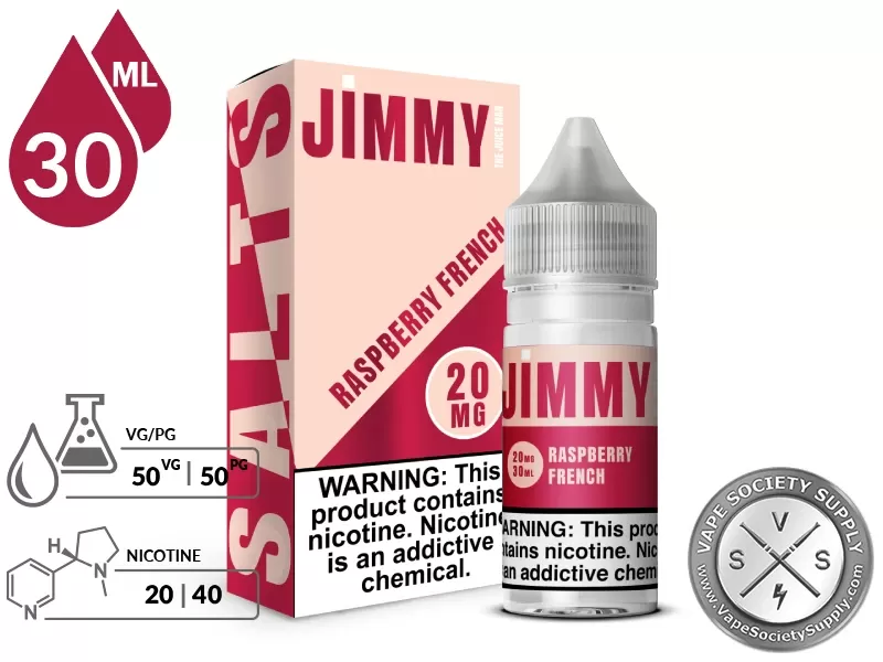 Raspberry French Jimmy The Juice Man Salt 30ml - Image 2