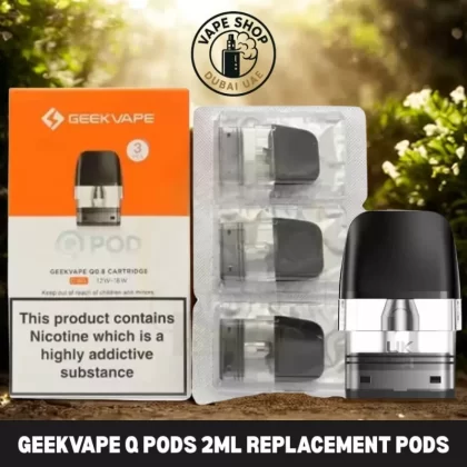 GEEKVAPE Q Pods 2ml Replacement Pods 0.6ohm, 0.8ohm, 1.2ohm Refillable Pods in Dubai, UAE - Vape Product, Vape Product
