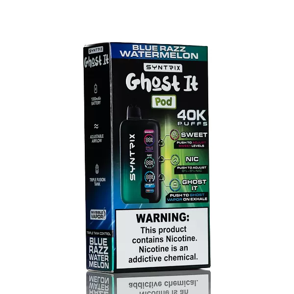 SYNTRIX x Pod Juice Ghost It 40K 40000 Puffs Disposable Vape - 14mL - Berry Blitz Gush - Image 3