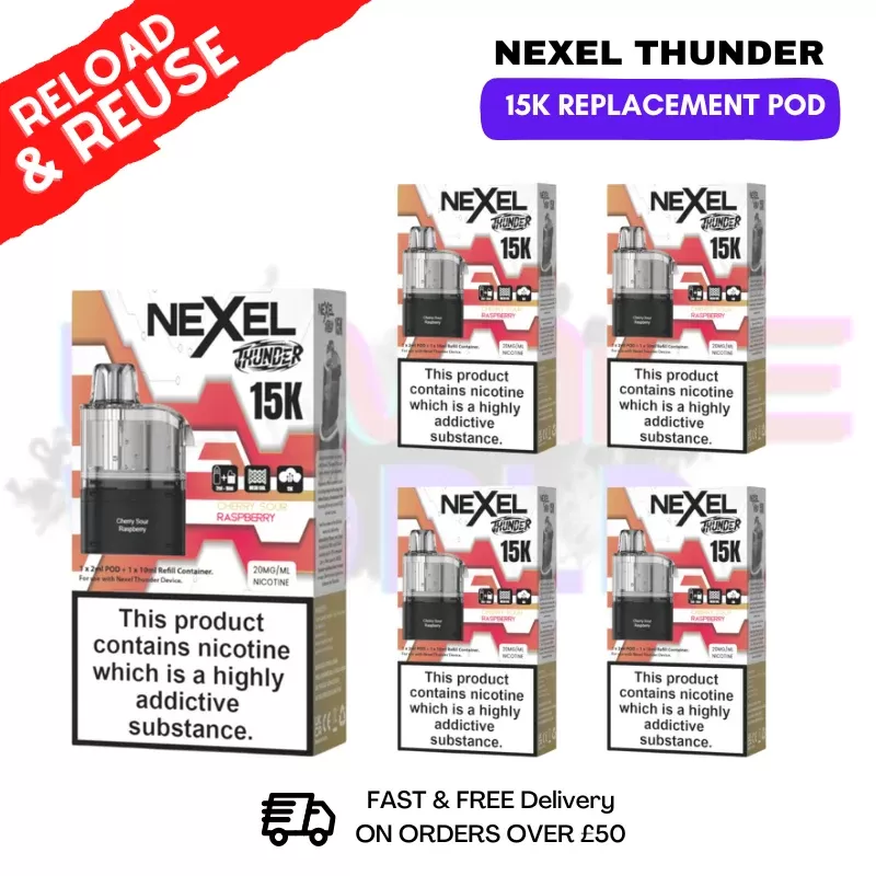 Cherry Sour Raspberry Nexel 15K REPLACEMENT PODS BOX OF 5