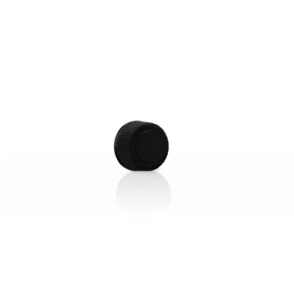 Plastic Caps | Ridged Polypropylene w/ Foam Liner | 13mm – Black – 144 Count