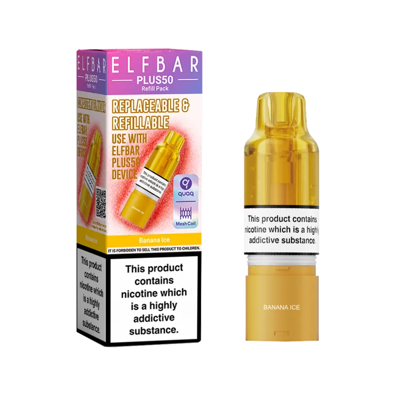 Banana Ice ElfBar Plus 50 Refill Pack - Ecigwizard