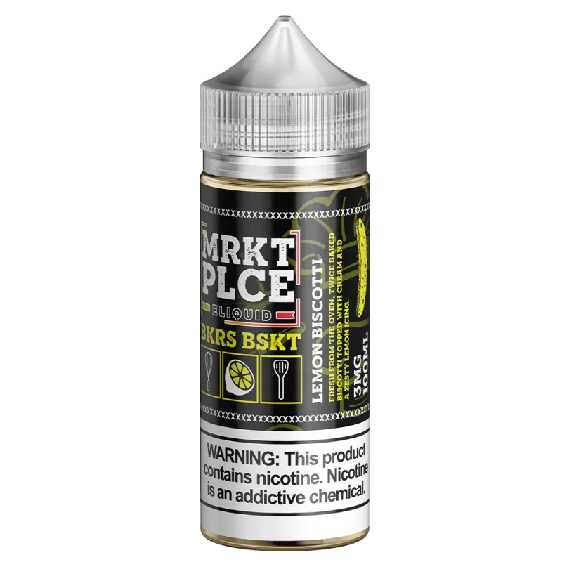 MRKTPLCE - "BKRS BSKT" Lemon Biscotti - 100ML E-Liquid - 3MG