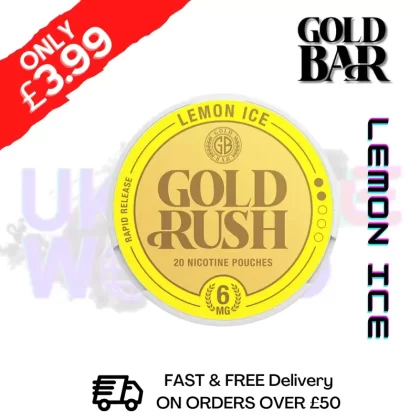 Lemon Ice Gold Rush Nic Nicotine Pouches by Gold Bar