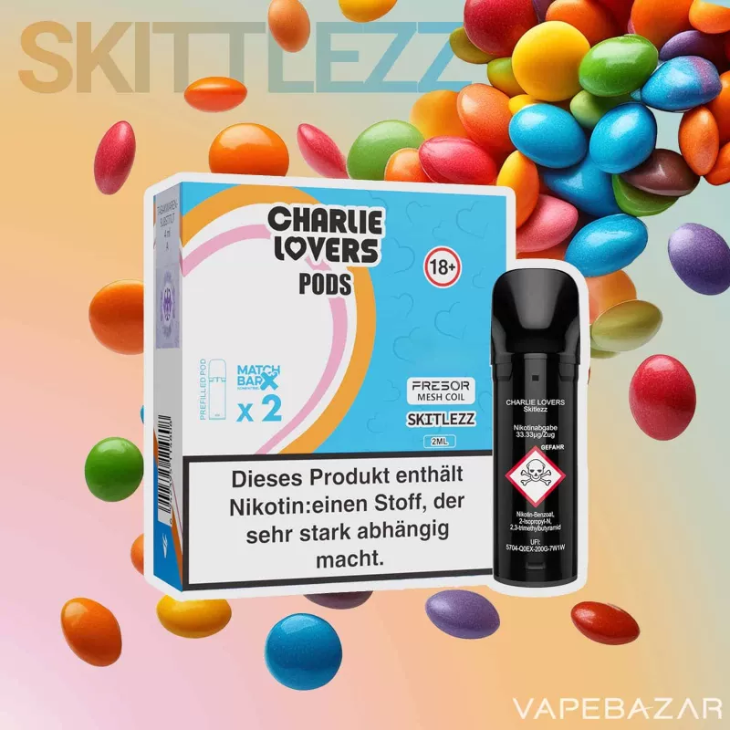 Charlie Lovers Pods – Skitlezz (2er Pack) - 10mg/ml, 20mg/ml; Vape Product
