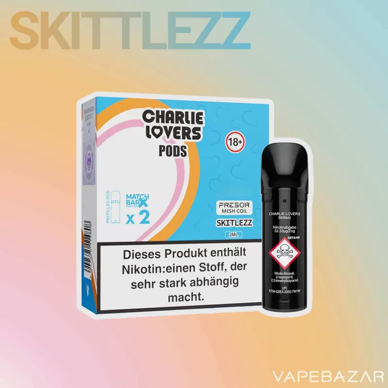 Charlie Lovers Pods – Skitlezz (2er Pack) - 10mg/ml, 20mg/ml; Vape Product - Image 2
