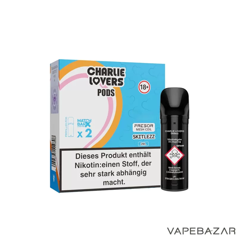 Charlie Lovers Pods – Skitlezz (2er Pack) - 10mg/ml, 20mg/ml; Vape Product - Image 3