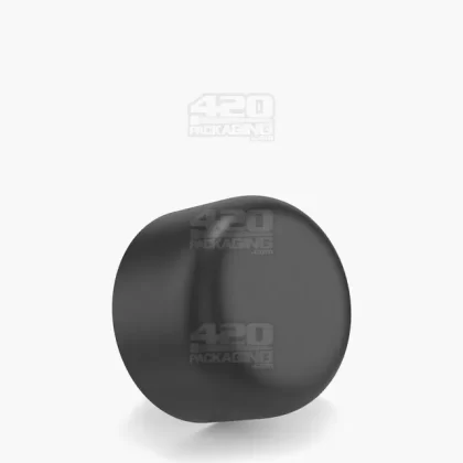 POLLEN GEAR | HiLine Child Resistant Smooth Push Down & Turn Plastic Dome Caps w/ 3-Layer Liner | 52mm – Matte Black – 72 Count