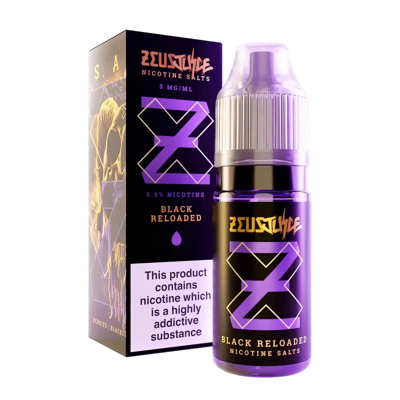 Black Reloaded Nic Salt By Zeus Juice - 10MG - Image 2