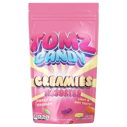 Tomz Candy – Creamies - Style#Assorted>Blue Razz>Cherry>Grape>Green Apple>Mango>Orange>White Strawnana (F7D5CB)