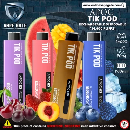 Apoc Tik Pod Rechargeable Disposable Vape (14,000 Puffs) - Strawberry Watermelon / 30 mg