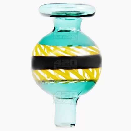 Striped & Swirl Bubble Carb Cap | 30mm – Glass – Assorted