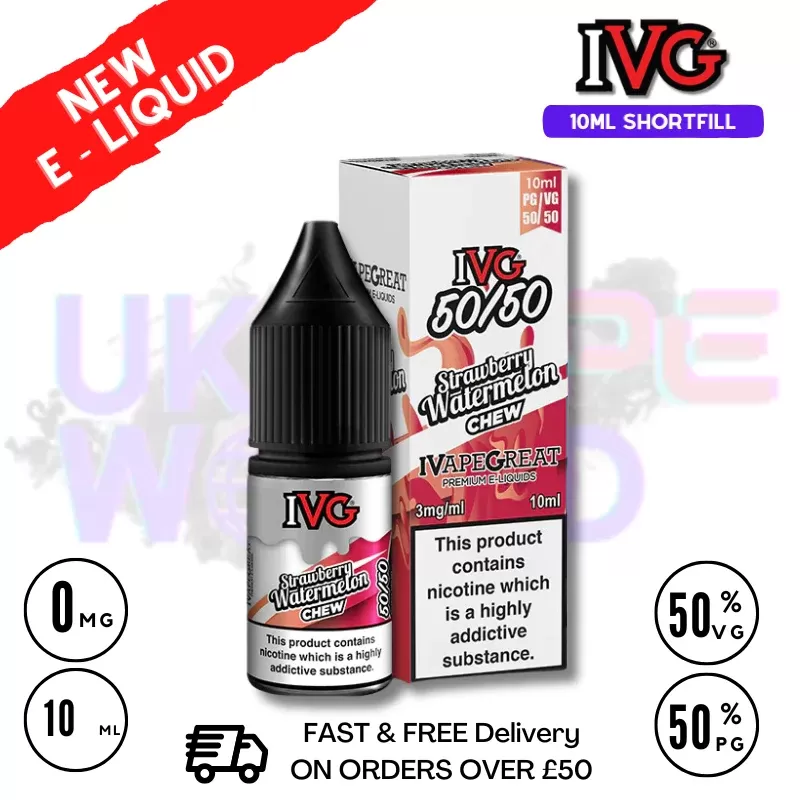IVG 50/50 Strawberry Watermelon Chew 10ml E Liquid – ONLY £1.99