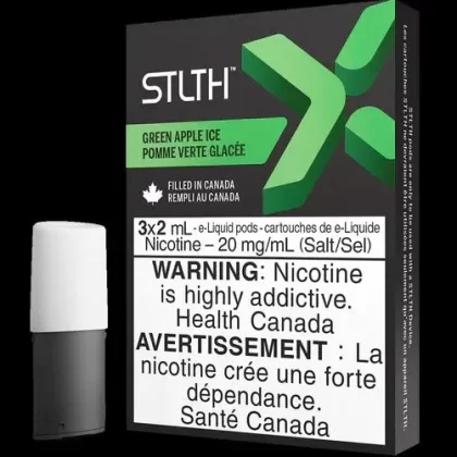 STLTH X PODS - Flavours#DOUBLE MINT>GREEN APPLE ICE>LUSH ICE>RASPBERRY APPLE ICE>STRAWBERRY KIWI ICE
