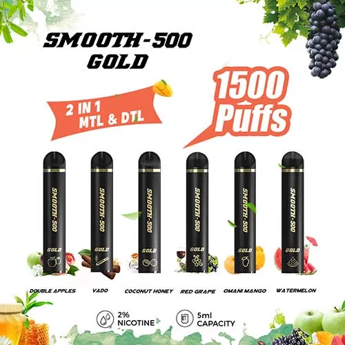 Smooth-500 Gold (1500 MTL & DTL Puffs) - Red Grapes - Image 2