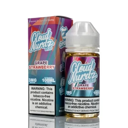 Cloud Nurdz E-Liquid Grape Strawberry Iced 100ml - Ejuicewarehouse