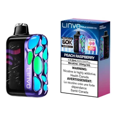 Linvo Rave 60K Disposable Vape – 20 ML – Peach Raspberry - Eliquidsupply