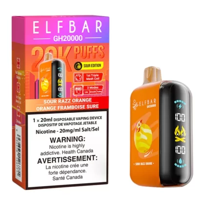 Elf Bar GH20K Disposable Vape Device - Sour Razz Orange 20ml - 20mg/ml