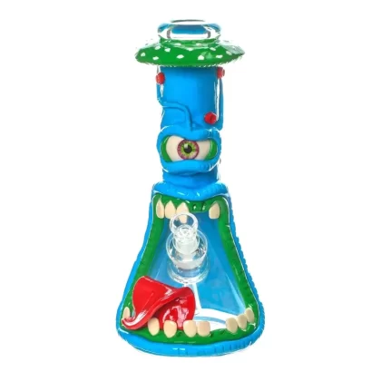 Blue Eyed Toadstool Monster Bong – 13in