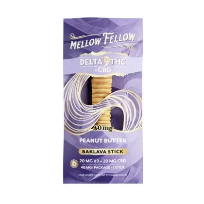 Mellow Fellow Delta 9 THC + CBD Baklava Sticks – Peanut Butter 40mg - Ejuicewarehouse