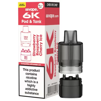 88Vape 6K Strawberry Raspberry Cherry Ice Refill Pack