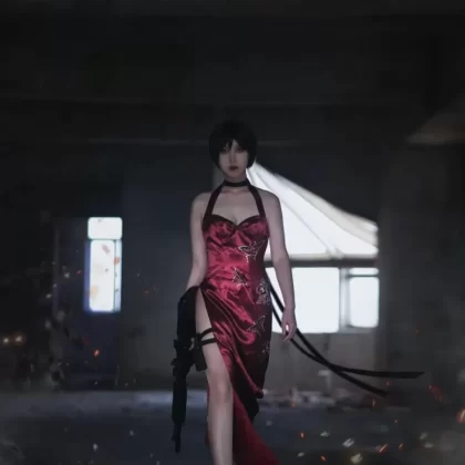 Resident Evil Cosplay Costume Ada Wong Slit Cheongsam Costume
