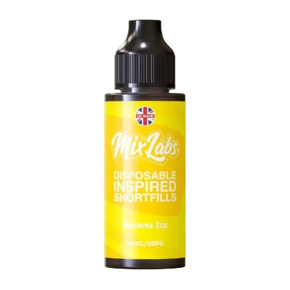 Mix Labs 100ml Shortfill E-Liquid - Banana Ice, Blue Raspberry Lemonade